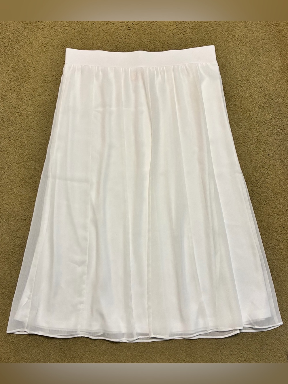 Ruby Rd. White Maxi Skirt with Sheer Overlay Size Large Long Floor Length
